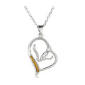 Heart Necklace In 925 Silver Chain Necklace IN Aniversary Diamond Neckacle Women